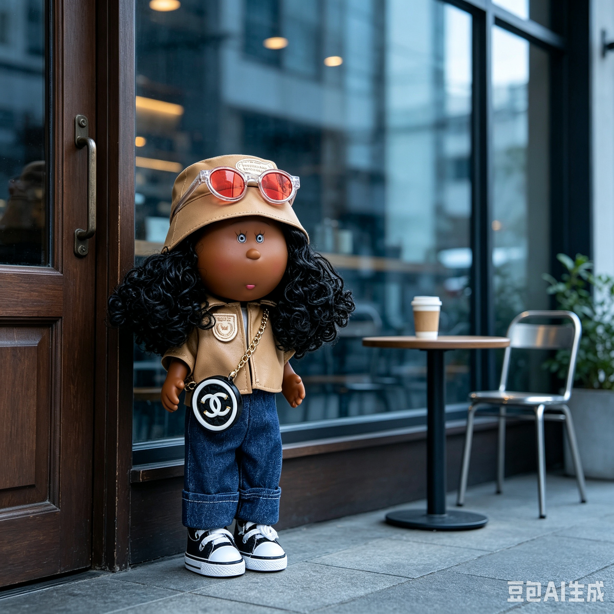 24 CM MIA Potato Vinyl Doll Street Hip-Hop Outfit Removable Hat Glasses Round Chain Bag DIY Dress Up Fashion Collectible Toy Birthday Gift For Collectors