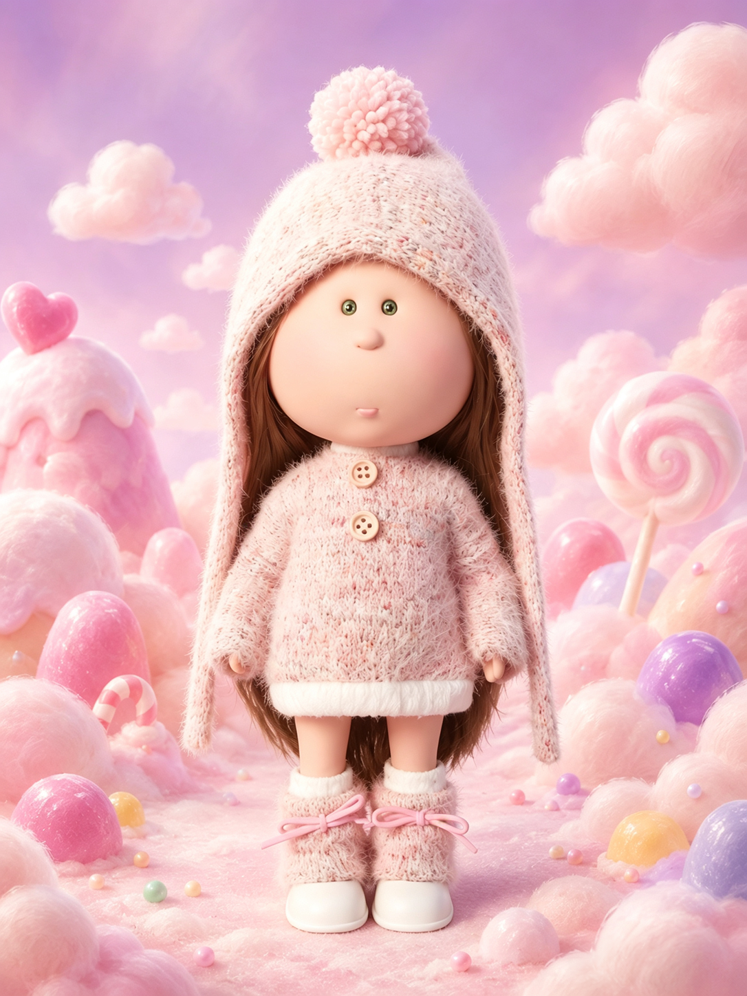 30cm Spanish Mia Doll Winter Knitted Outfit Set – Handmade DIY Fashion Collectible Toy; Ideal Christmas, Birthday, or Holiday Gift for Girls