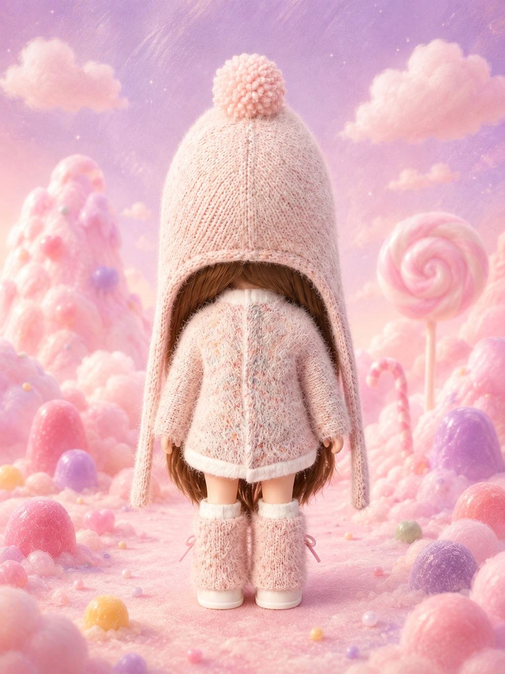 30cm Spanish Mia Doll Winter Knitted Outfit Set – Handmade DIY Fashion Collectible Toy; Ideal Christmas, Birthday, or Holiday Gift for Girls