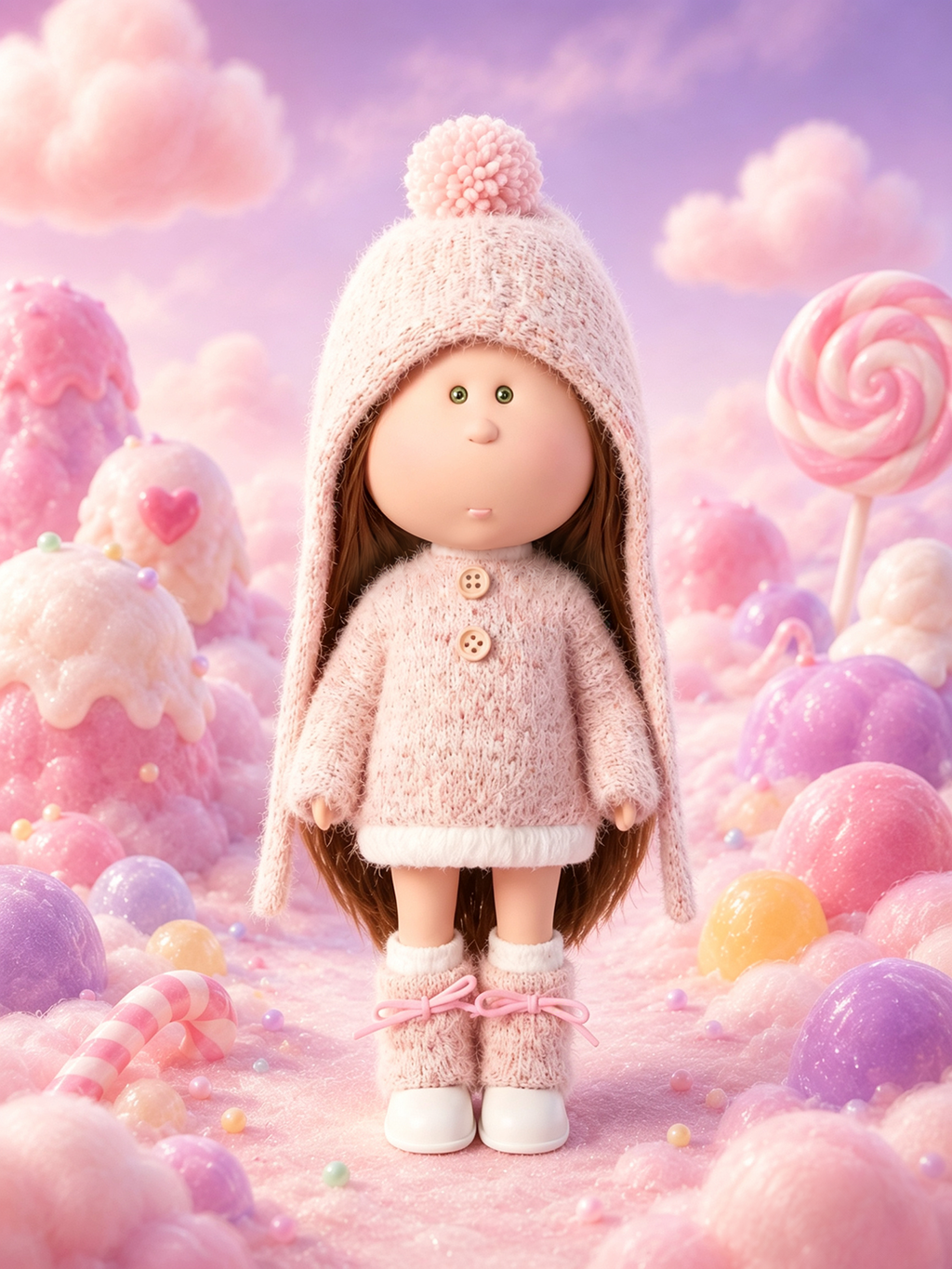 30cm Spanish Mia Doll Winter Knitted Outfit Set – Handmade DIY Fashion Collectible Toy; Ideal Christmas, Birthday, or Holiday Gift for Girls