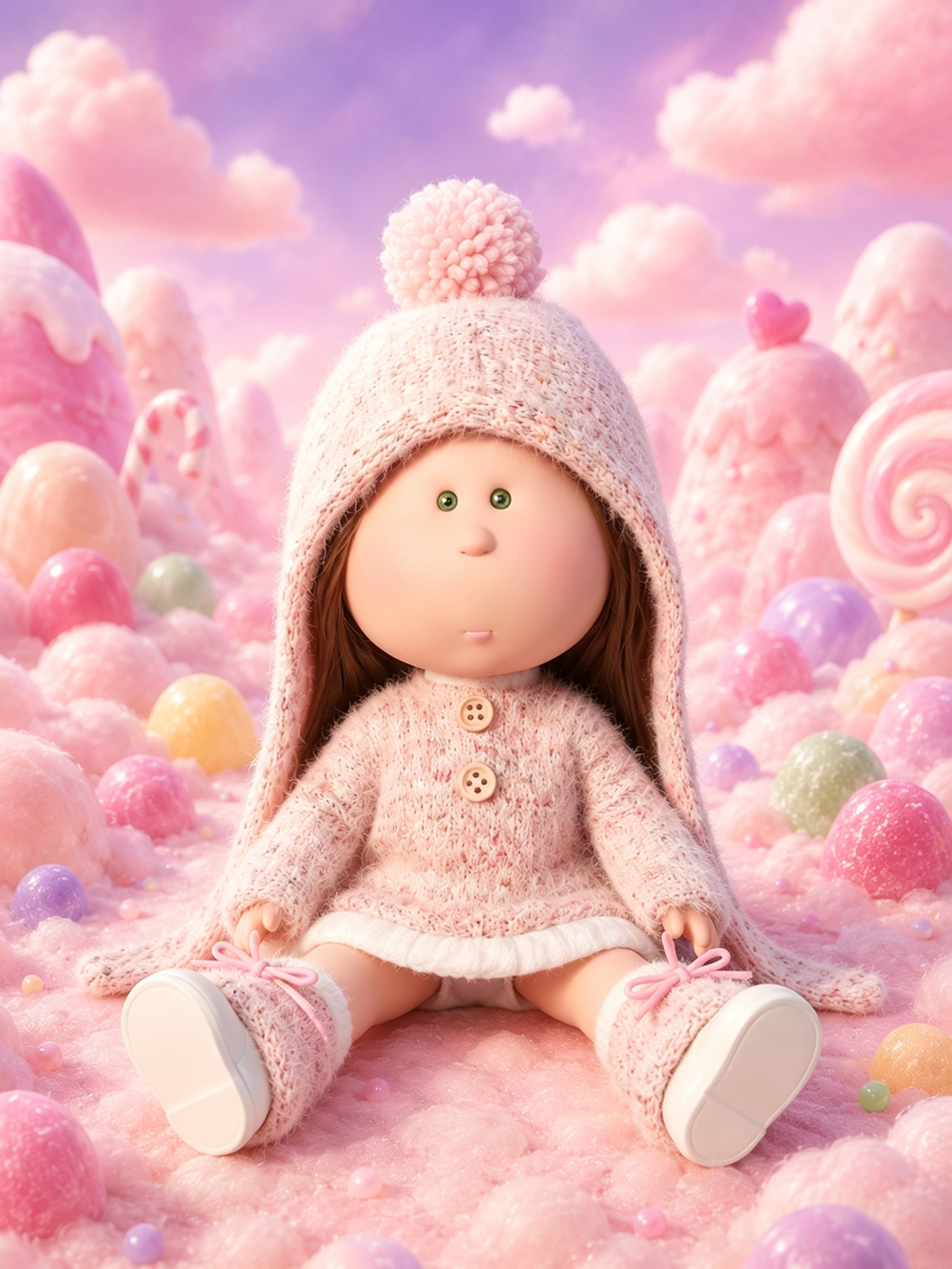 30cm Spanish Mia Doll Winter Knitted Outfit Set – Handmade DIY Fashion Collectible Toy; Ideal Christmas, Birthday, or Holiday Gift for Girls