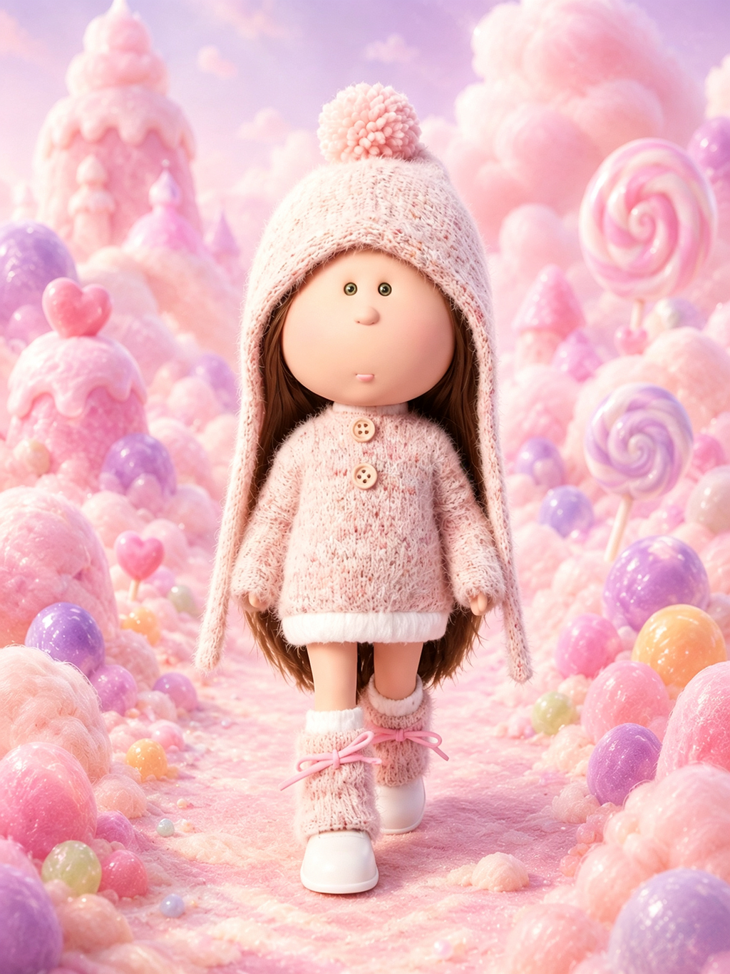 30cm Spanish Mia Doll Winter Knitted Outfit Set – Handmade DIY Fashion Collectible Toy; Ideal Christmas, Birthday, or Holiday Gift for Girls