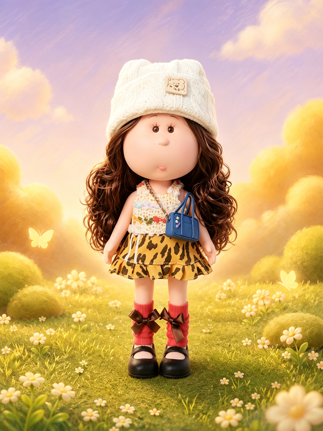 30cm Spanish Mia Potato Doll Retro Casual Outfit Set, Handmade DIY Dress-Up Trend Collectible Toy, Christmas Gift, Birthday Holiday Gift for Girls