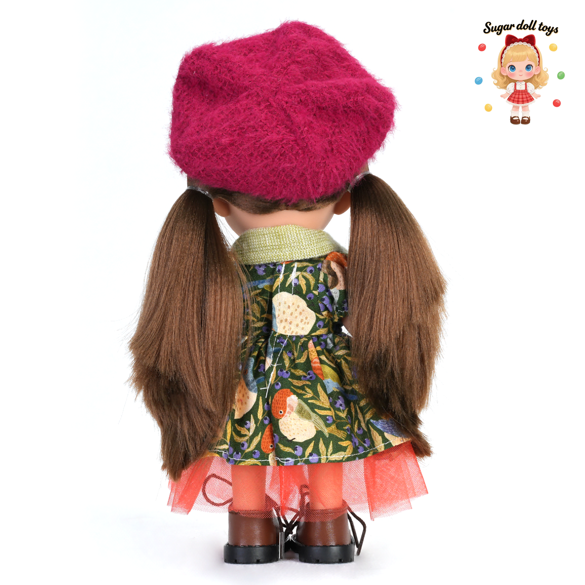 Mia Freckle Long-Faced Doll – A collectible, dress-up doll featuring a vintage, artistic, and "forest-style" aesthetic; perfect as a gift for girls and doll enthusiasts—ideal for Christmas, birthdays, or as a companion doll.