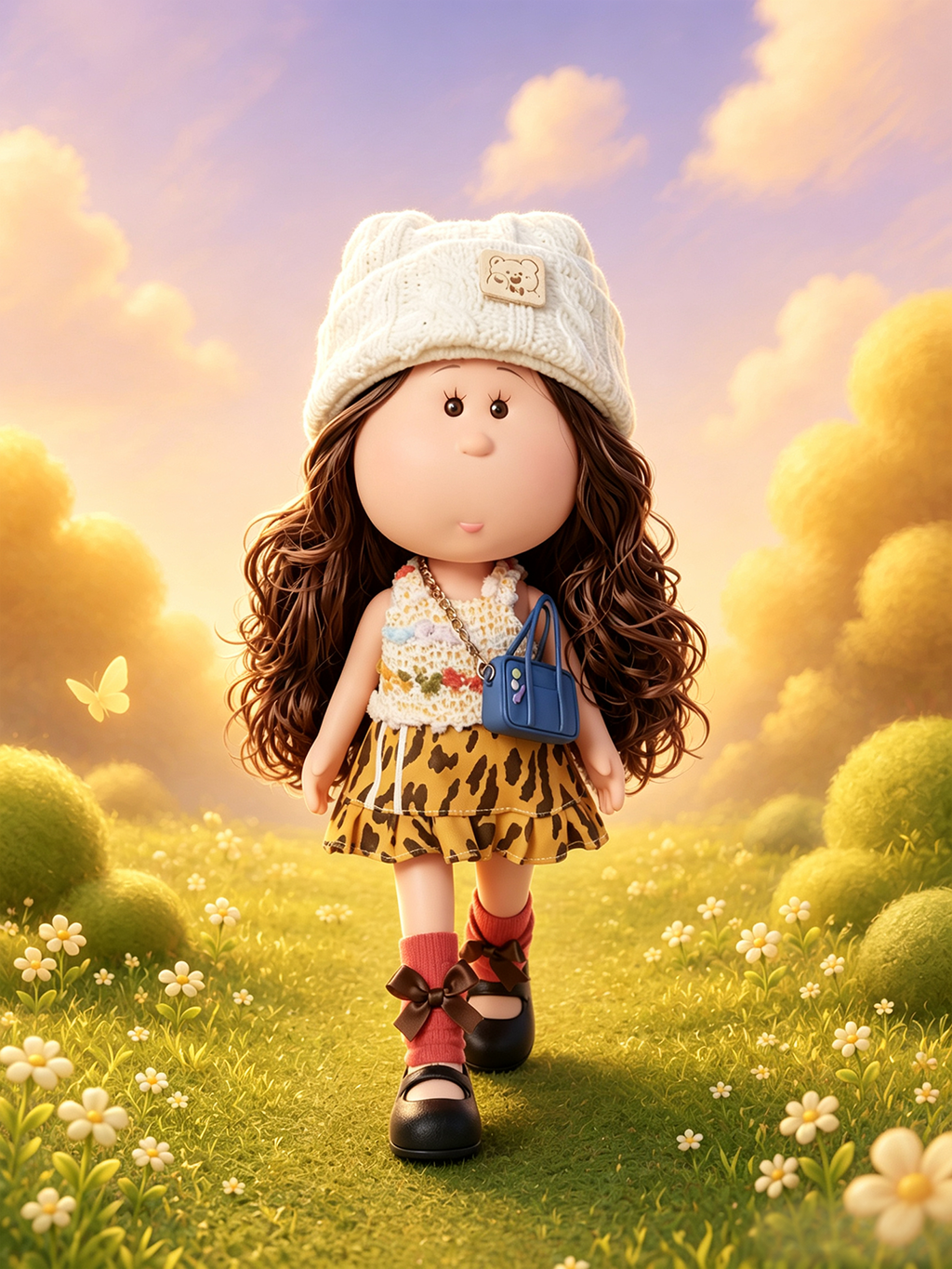 30cm Spanish Mia Potato Doll Retro Casual Outfit Set, Handmade DIY Dress-Up Trend Collectible Toy, Christmas Gift, Birthday Holiday Gift for Girls