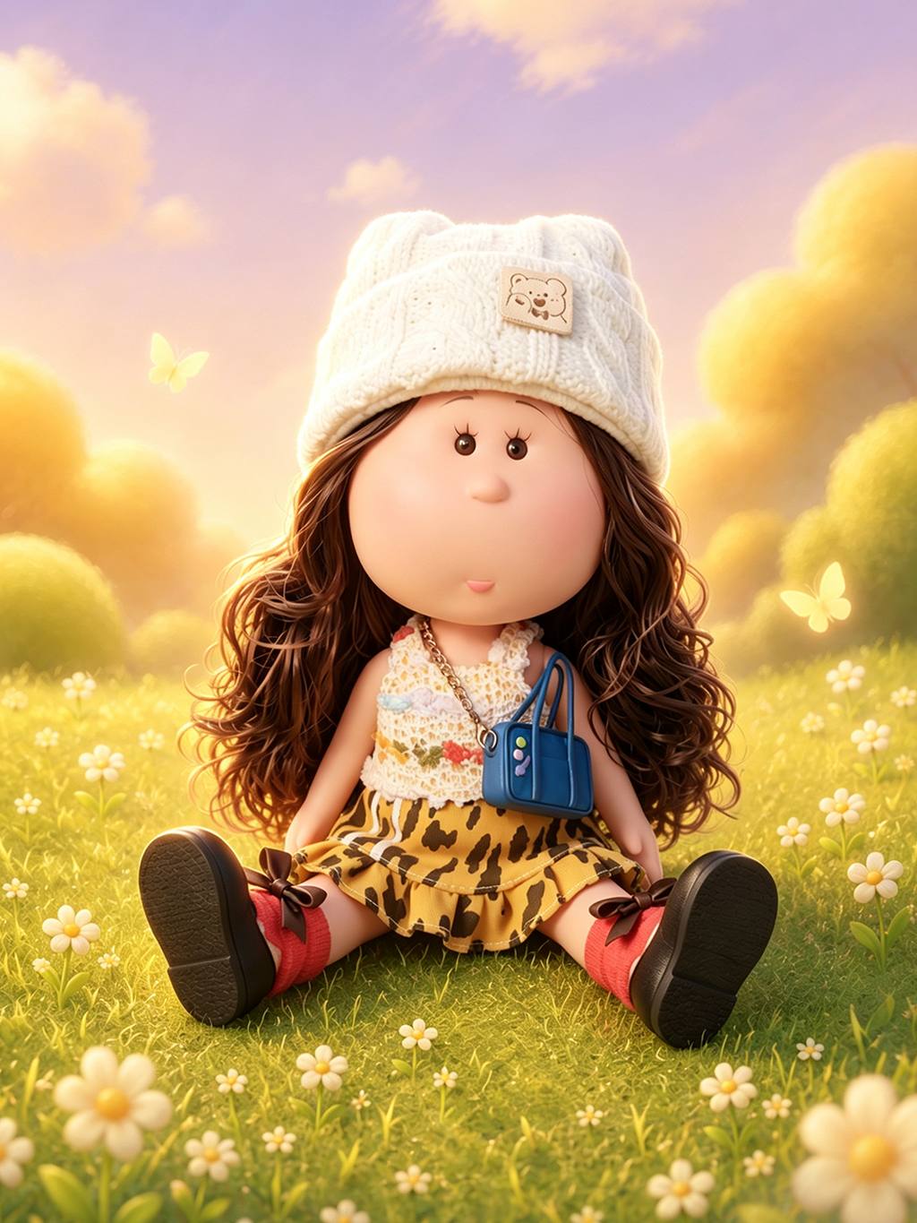 30cm Spanish Mia Potato Doll Retro Casual Outfit Set, Handmade DIY Dress-Up Trend Collectible Toy, Christmas Gift, Birthday Holiday Gift for Girls