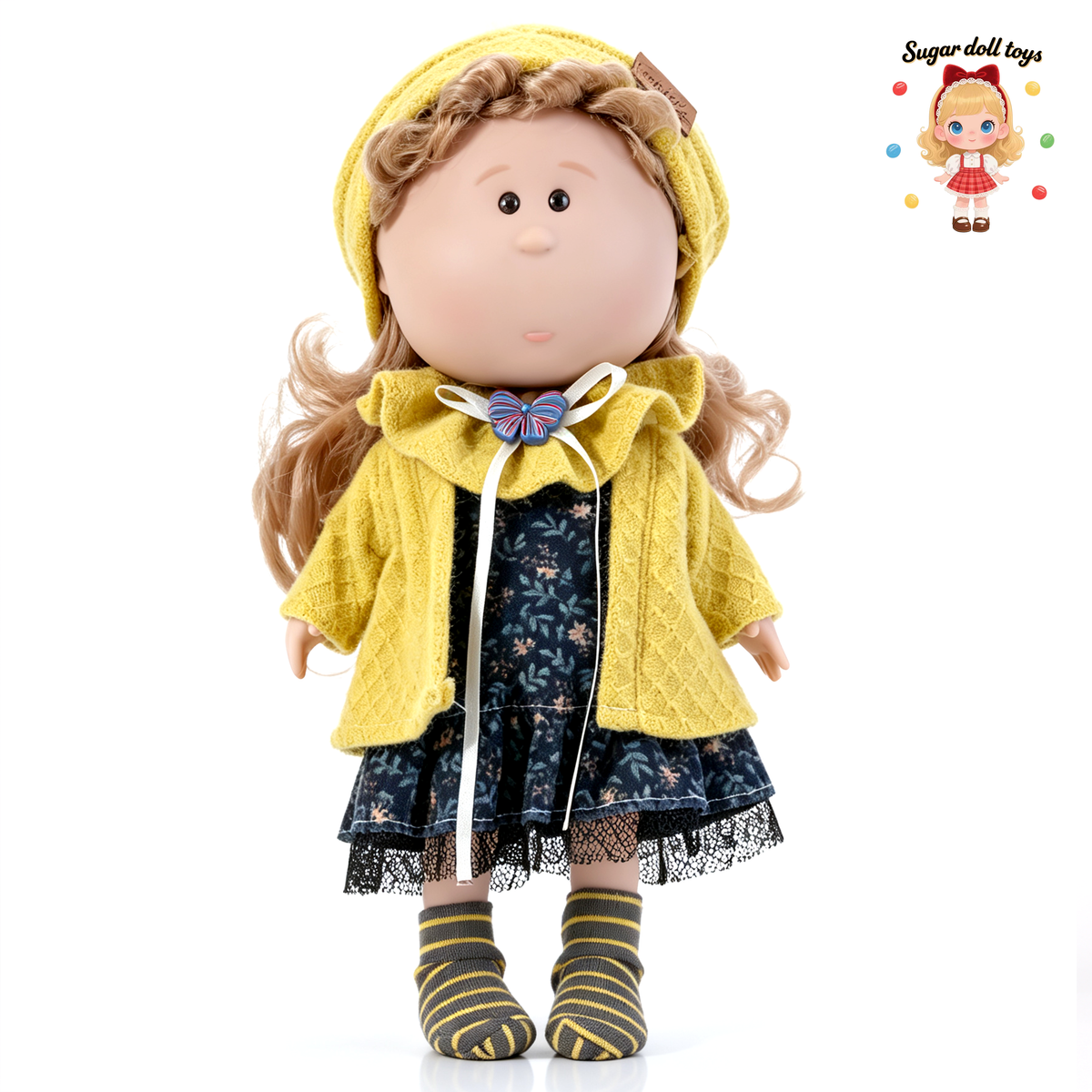 30cm Spanish Mia Potato Doll Autumn Retro Pastoral Knitted Outfit Set, Handmade DIY Dress-Up Trend Collectible Toy, Birthday Holiday Gift for Girls