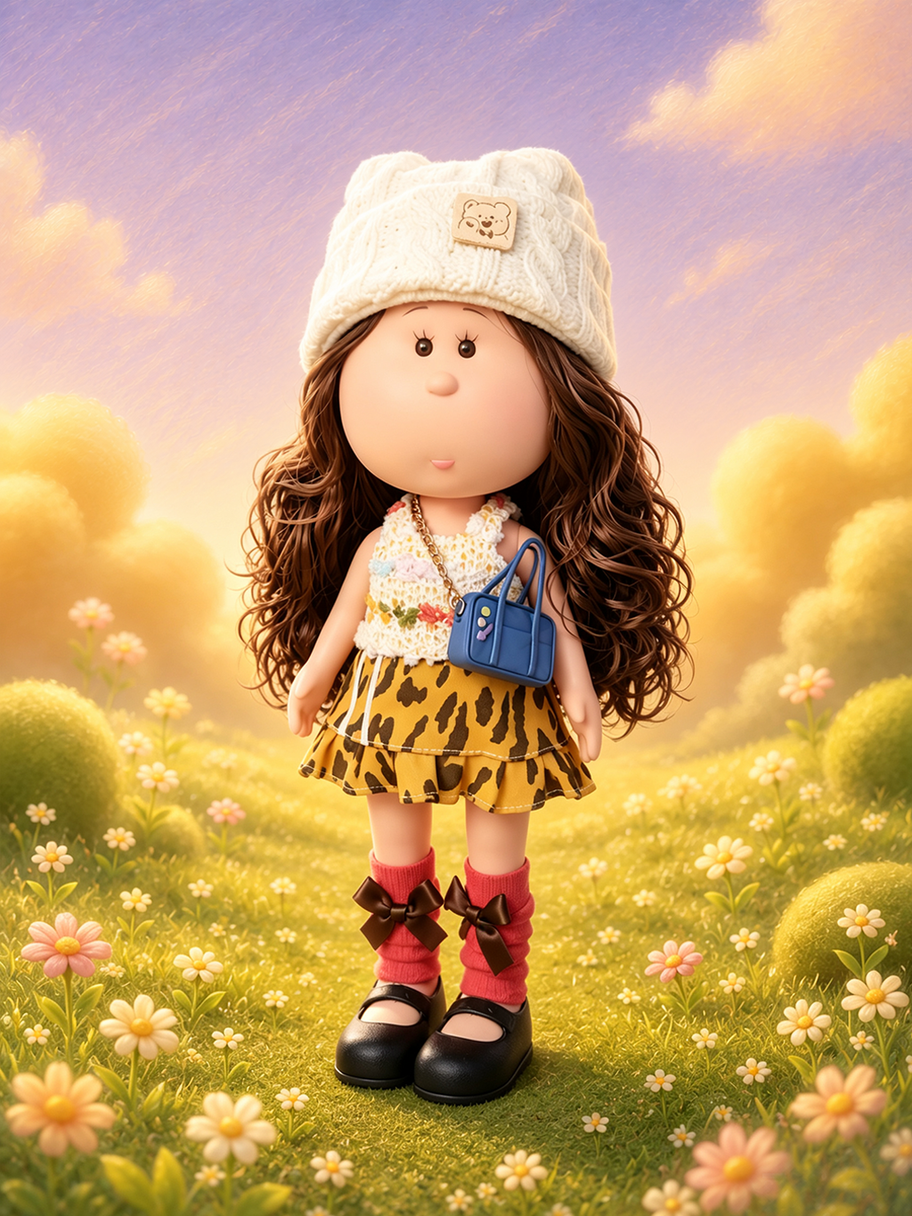 30cm Spanish Mia Potato Doll Retro Casual Outfit Set, Handmade DIY Dress-Up Trend Collectible Toy, Christmas Gift, Birthday Holiday Gift for Girls