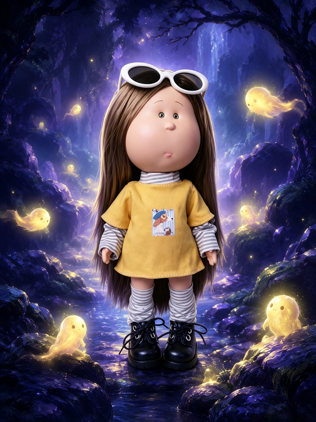 30cm Spanish Mia Potato Doll – Yellow Layered Casual Outfit; a collectible fashion doll for DIY styling and dress-up play; an ideal birthday or holiday gift for girls (perfect for Christmas and Halloween)