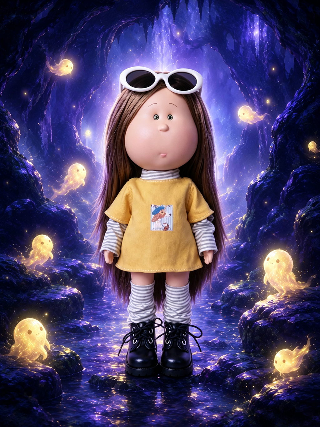 30cm Spanish Mia Potato Doll – Yellow Layered Casual Outfit; a collectible fashion doll for DIY styling and dress-up play; an ideal birthday or holiday gift for girls (perfect for Christmas and Halloween)
