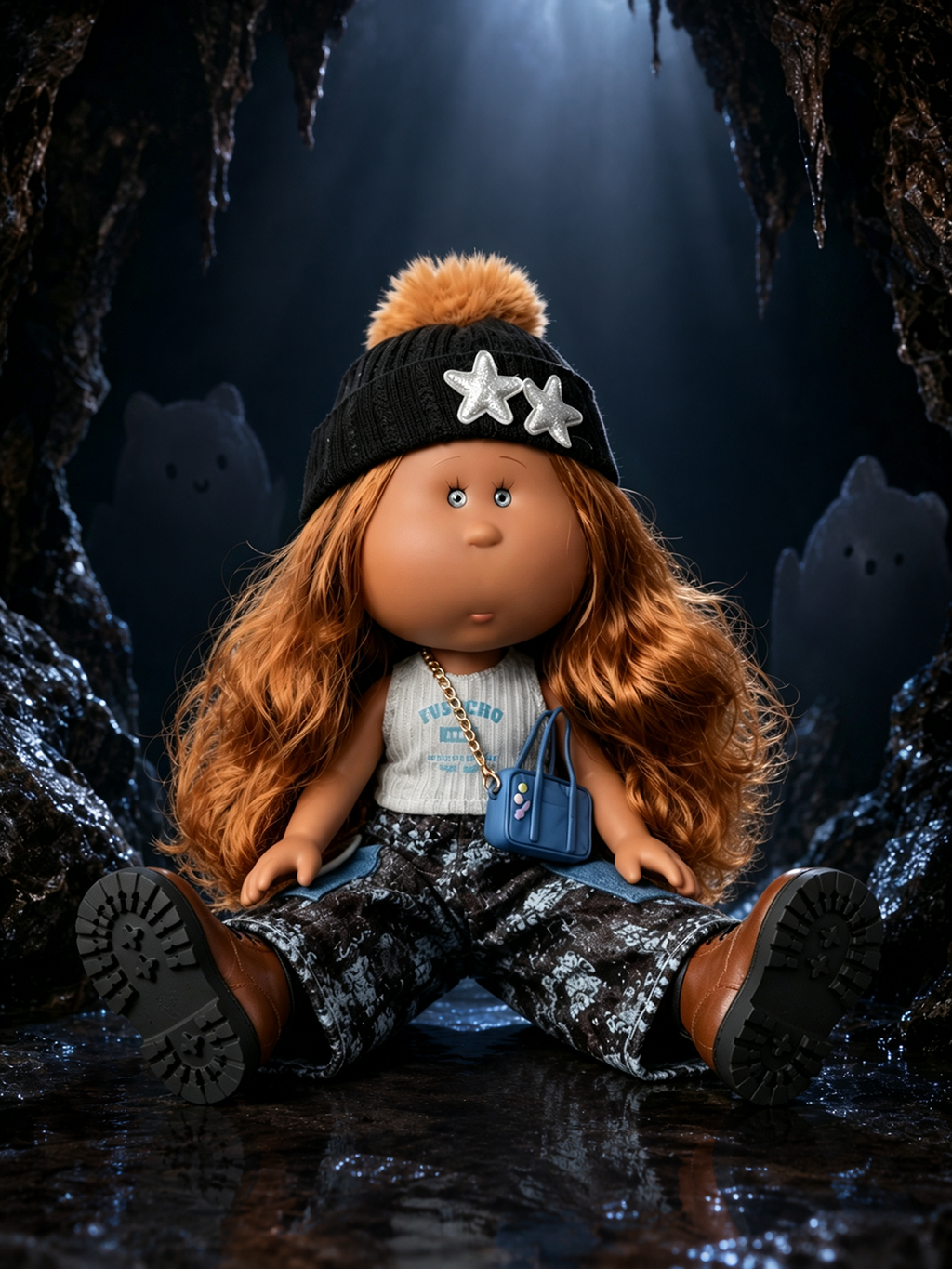 30cm Spanish Mia Potato Doll Street Hip-Hop Workwear Outfit Set, Handmade DIY Dress-Up Trend Collectible Toy, Birthday Holiday Gift for Girls & Collectors