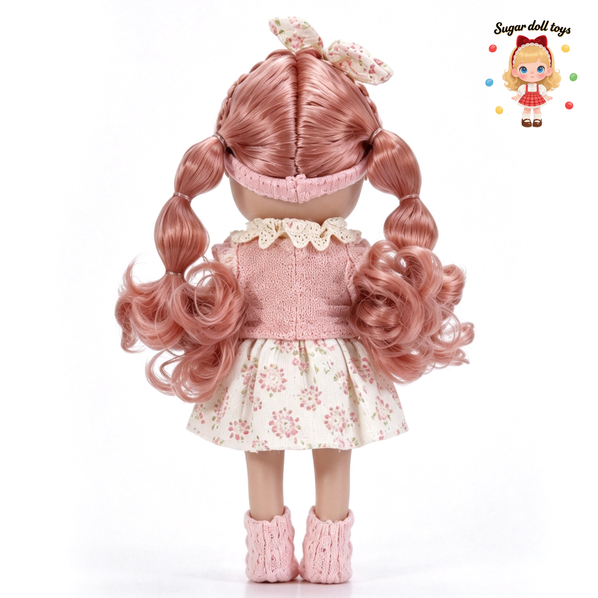 30cm Spanish Mia Potato Doll Pink Floral French Sweet Outfit Set, Handmade Detachable Dress-Up Toy, Birthday Holiday Gift for Girls
