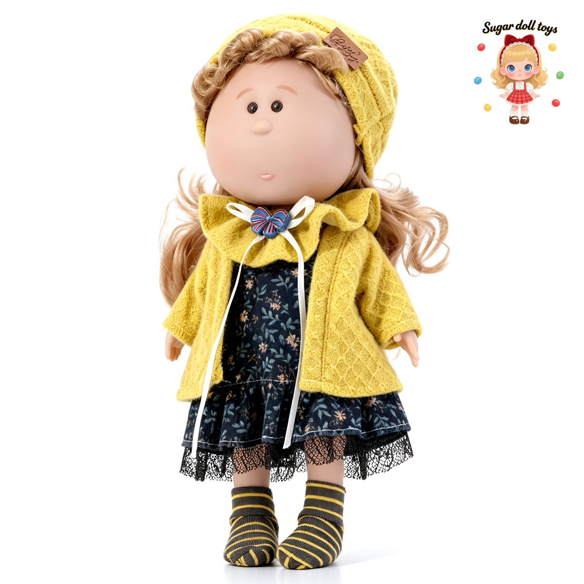 30cm Spanish Mia Potato Doll Autumn Retro Pastoral Knitted Outfit Set, Handmade DIY Dress-Up Trend Collectible Toy, Birthday Holiday Gift for Girls