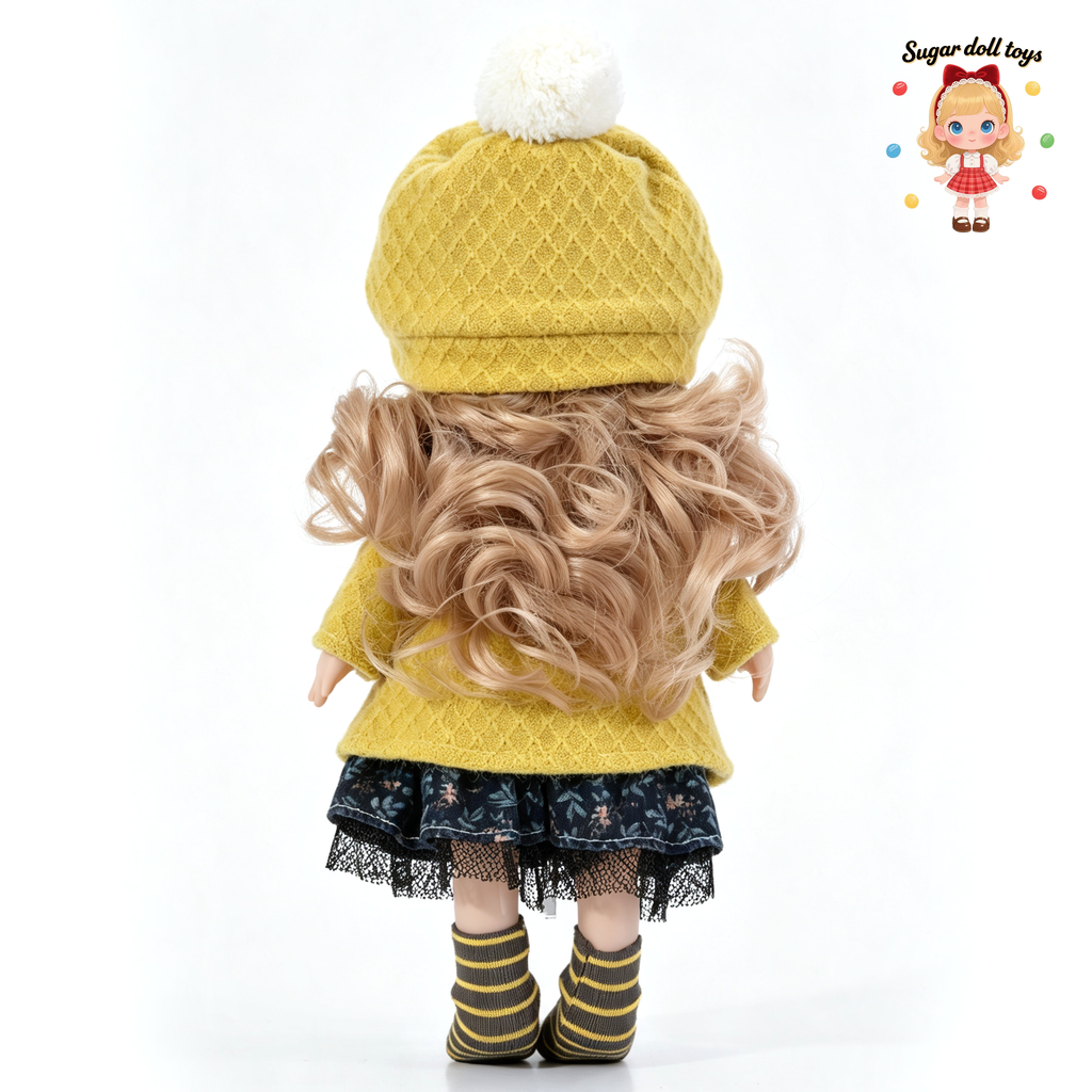 30cm Spanish Mia Potato Doll Autumn Retro Pastoral Knitted Outfit Set, Handmade DIY Dress-Up Trend Collectible Toy, Birthday Holiday Gift for Girls