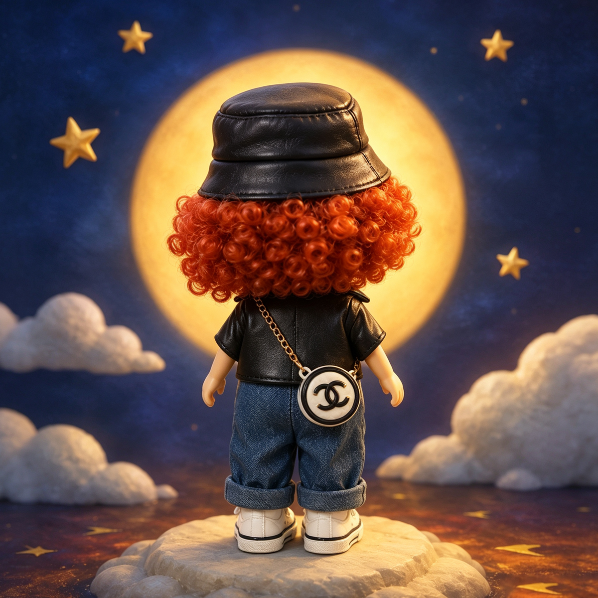 24 CM MIA Potato Vinyl Doll Street Hip-Hop Outfit Removable Hat Glasses Round Chain Bag DIY Dress Up Fashion Collectible Toy Birthday Gift For Collectors