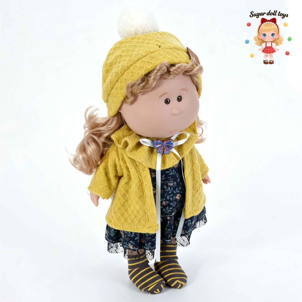 30cm Spanish Mia Potato Doll Autumn Retro Pastoral Knitted Outfit Set, Handmade DIY Dress-Up Trend Collectible Toy, Birthday Holiday Gift for Girls