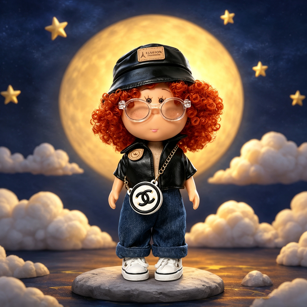 24 CM MIA Potato Vinyl Doll Street Hip-Hop Outfit Removable Hat Glasses Round Chain Bag DIY Dress Up Fashion Collectible Toy Birthday Gift For Collectors