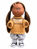24cm MIA Potato Doll Brown Pigtails Knitted Sweater Outfit Star Hair Clip Removable Clothes Vinyl Collectible Toy