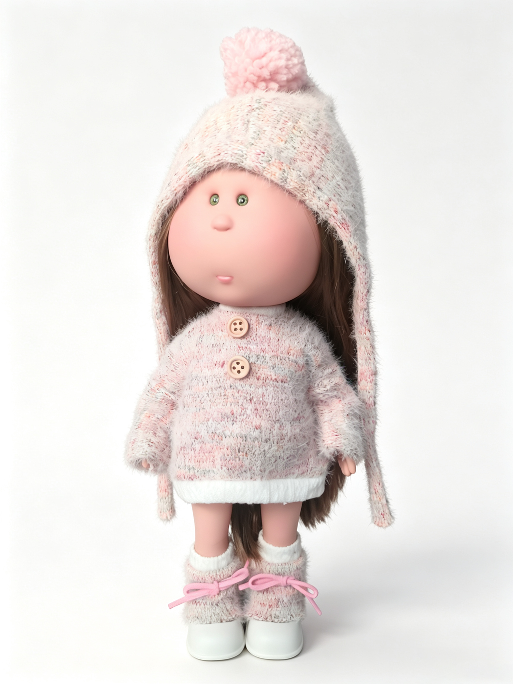 30cm Spanish Mia Doll Winter Knitted Outfit Set – Handmade DIY Fashion Collectible Toy; Ideal Christmas, Birthday, or Holiday Gift for Girls