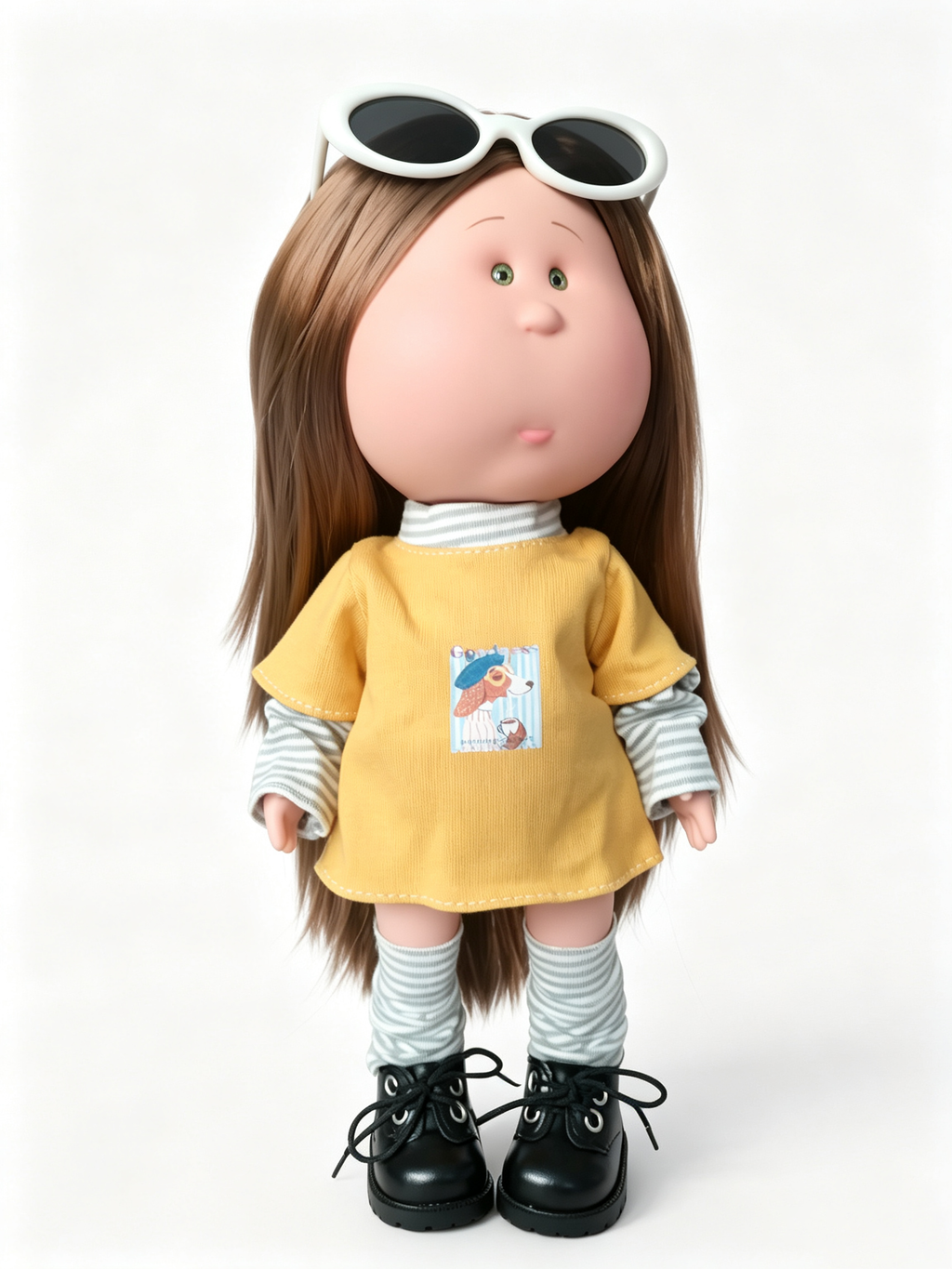30cm Spanish Mia Potato Doll – Yellow Layered Casual Outfit; a collectible fashion doll for DIY styling and dress-up play; an ideal birthday or holiday gift for girls (perfect for Christmas and Halloween)