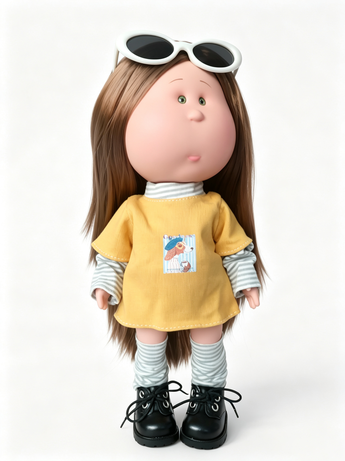 30cm Spanish Mia Potato Doll – Yellow Layered Casual Outfit; a collectible fashion doll for DIY styling and dress-up play; an ideal birthday or holiday gift for girls (perfect for Christmas and Halloween)