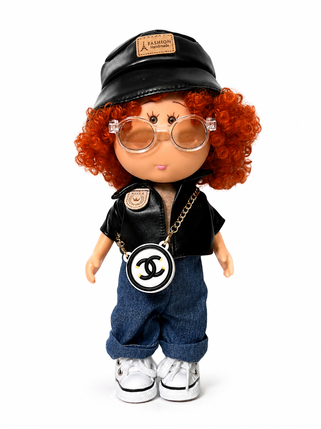 24 CM MIA Potato Vinyl Doll Street Hip-Hop Outfit Removable Hat Glasses Round Chain Bag DIY Dress Up Fashion Collectible Toy Birthday Gift For Collectors