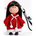 14cm MIA Potato Doll Keychain, Red Fuzzy Pom?pom Dress Festive Winter Style Backpack Charm Christmas Holiday Gift