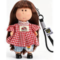 14cm MIA Potato Doll Keychain, Red Gingham Dress Cake Embroidery Lace Collar Sunflower Patch Casual Backpack Charm Gift